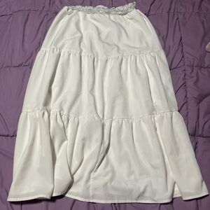 SHEIN White Maxi Tiered Skirt